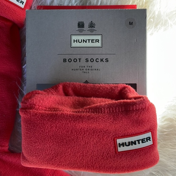 Hunter bright coral tall boot socks Medium NIB - Picture 2 of 5